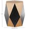 23.75" Brown Wood Geometric Diamond Accent Table with Black Accents